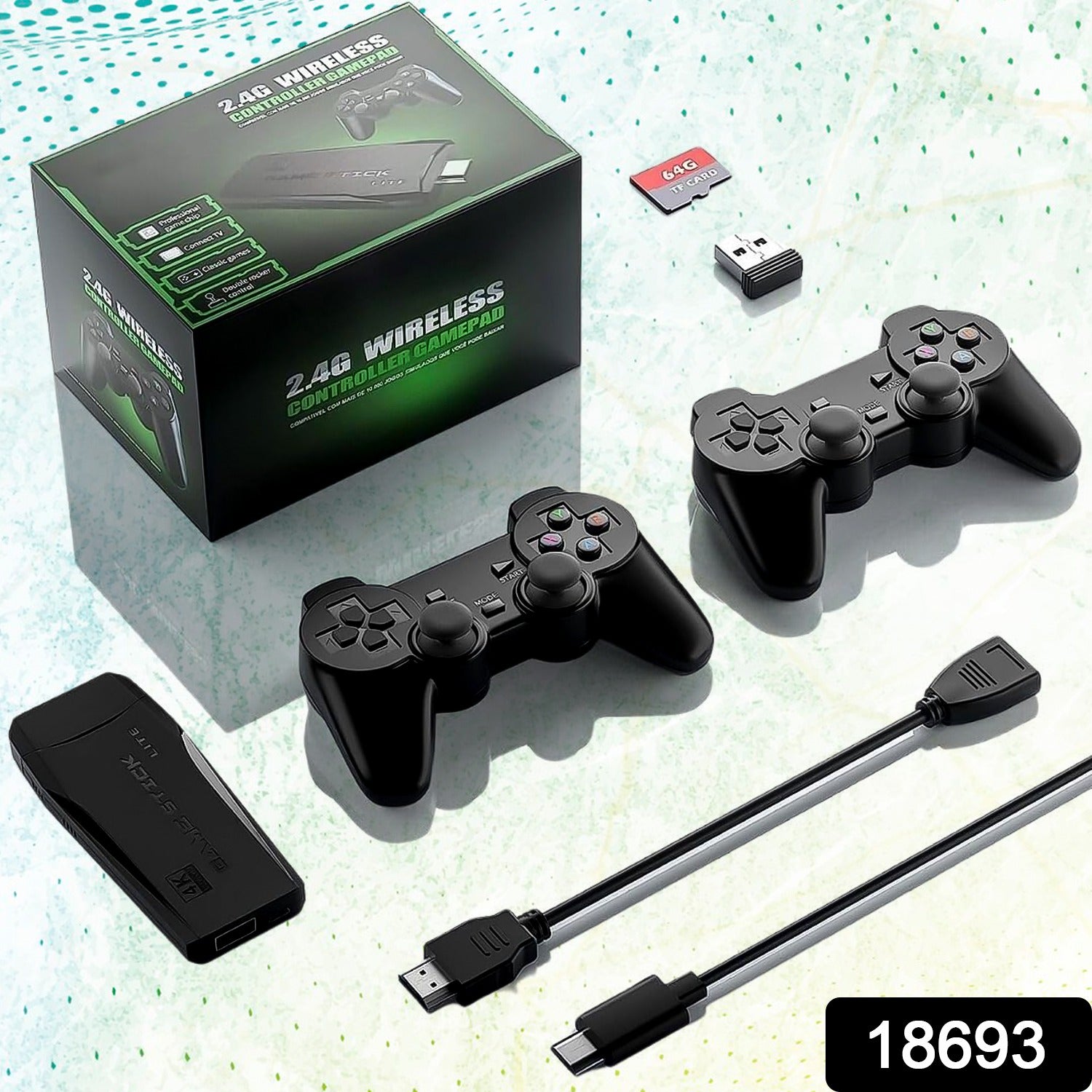 Wireless Controller Gamepad With 10000+ Games 4k Ultra Hd Game Sticks Output And 2.4ghz Wireless Controller Video Games With 64gb Memory Card (1 Set) Wireless Controller Gamepad With 10000+ Games 4k Ultra Hd Game Sticks Output And 2.4ghz Wireless Controller Video Games With 64gb Memory Card (1 Set)